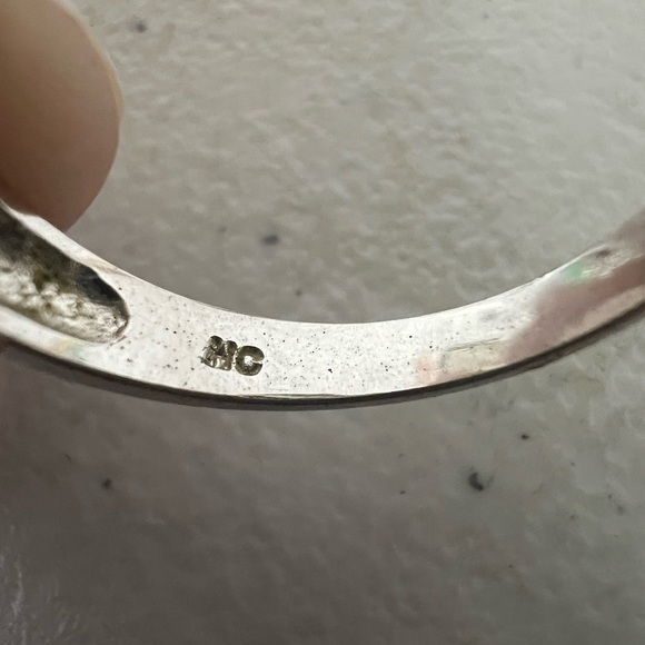 Sterling Silver Ring With Clean Stone .925 Signed NC Women Size 10 Oval - Picture 9 of 16